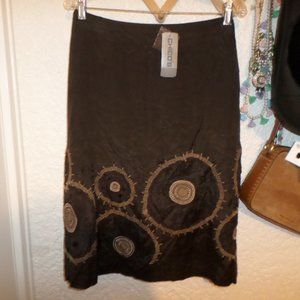 Chico's Silky Rayon Embroidered Skirt Chico's 2 ML